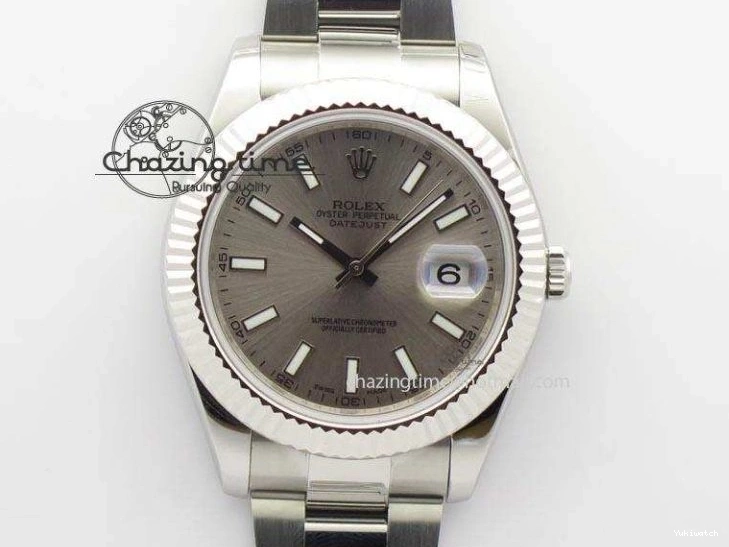 Sliver A3136 Dial II SS 41mm Gray 116334 Datejust On Sticks Bracelet Markers SS 0102
